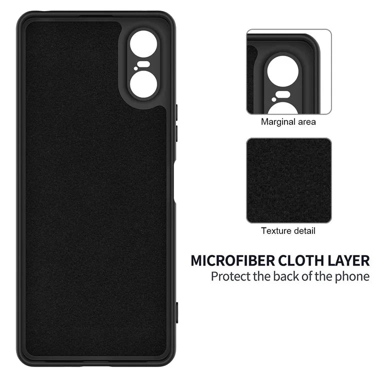 For Sony Xperia 10 VI Case Liquid Silicone Protective Phone Cover with Hand Strap