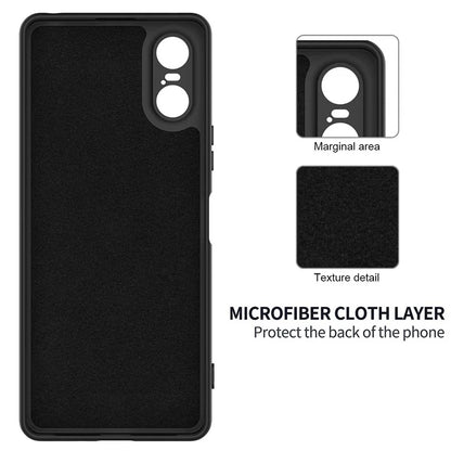 For Sony Xperia 10 VI Case Liquid Silicone Protective Phone Cover with Hand Strap