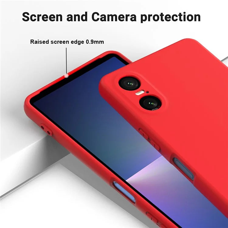 For Sony Xperia 10 VI Case Liquid Silicone Protective Phone Cover with Hand Strap