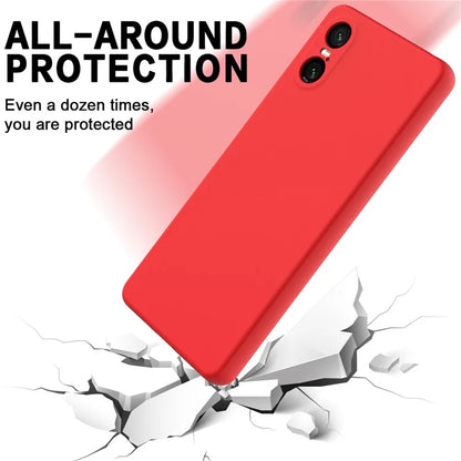 For Sony Xperia 10 VI Case Liquid Silicone Protective Phone Cover with Hand Strap