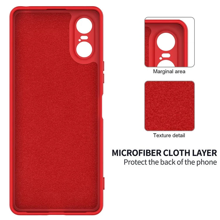 For Sony Xperia 10 VI Case Liquid Silicone Protective Phone Cover with Hand Strap