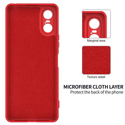 For Sony Xperia 10 VI Case Liquid Silicone Protective Phone Cover with Hand Strap