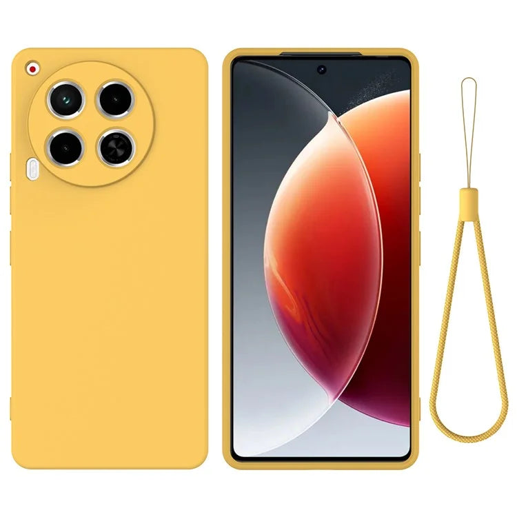 For TECNO Camon 30 4G Case with Hand Strap Liquid Silicone Protective Phone Cover