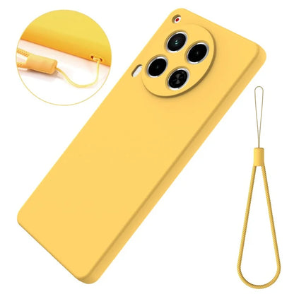 For TECNO Camon 30 4G Case with Hand Strap Liquid Silicone Protective Phone Cover