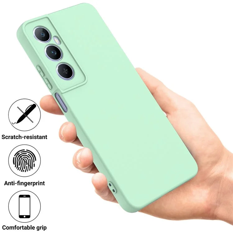 For Realme C65 4G Protective Case Liquid Silicone Phone Cover with Wrist Strap