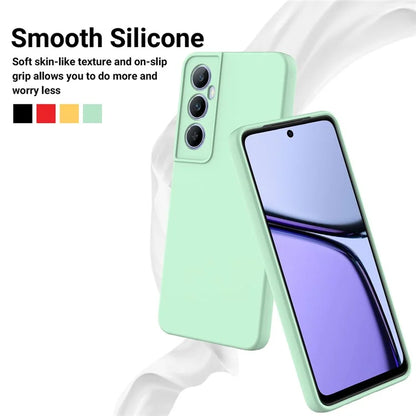 For Realme C65 4G Protective Case Liquid Silicone Phone Cover with Wrist Strap