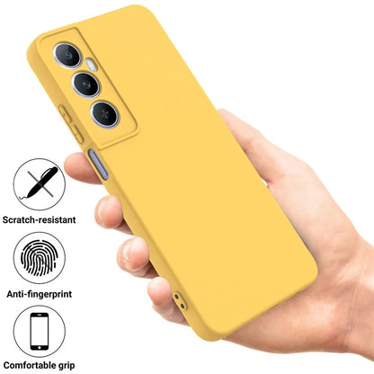 For Realme C65 4G Protective Case Liquid Silicone Phone Cover with Wrist Strap