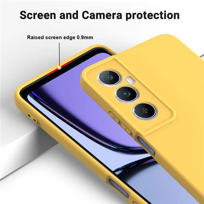For Realme C65 4G Protective Case Liquid Silicone Phone Cover with Wrist Strap