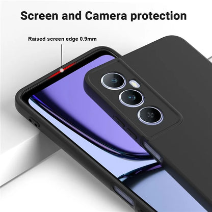 For Realme C65 4G Protective Case Liquid Silicone Phone Cover with Wrist Strap