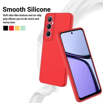 For Realme C65 4G Protective Case Liquid Silicone Phone Cover with Wrist Strap