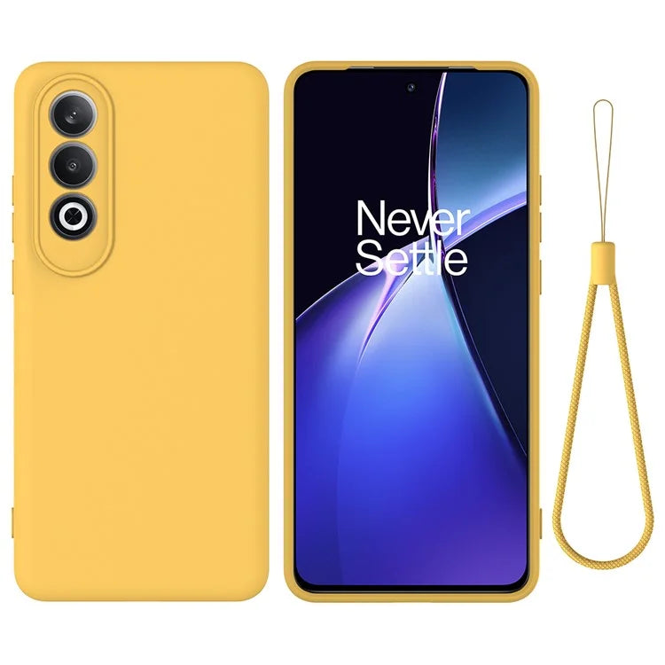 For OnePlus Nord CE4 5G Case Slim-Fit Liquid Silicone Protective Back Cover  with Hand Strap