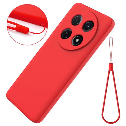 For Huawei nova 12i 4G Case Liquid Silicone Shockproof Slim Phone Cover with Strap