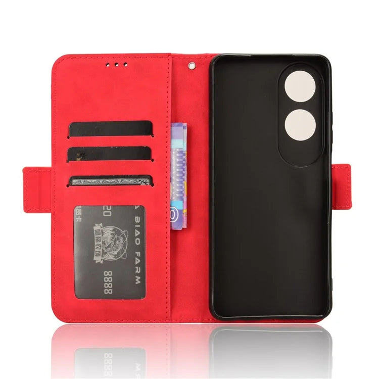 For Oppo A60 4G Case with Multiple Card Slots PU Leather Flip Stand Cell Phone Cover