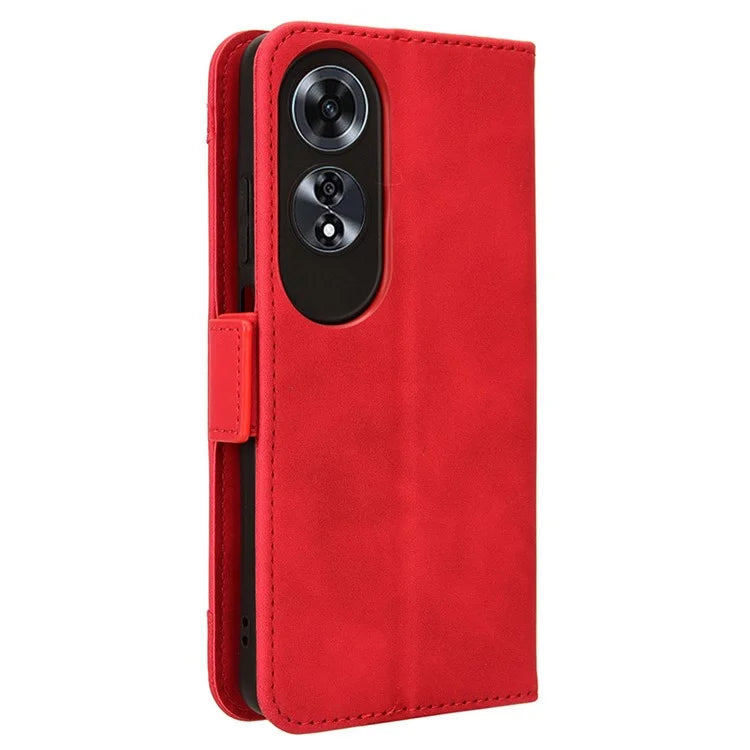 For Oppo A60 4G Case with Multiple Card Slots PU Leather Flip Stand Cell Phone Cover