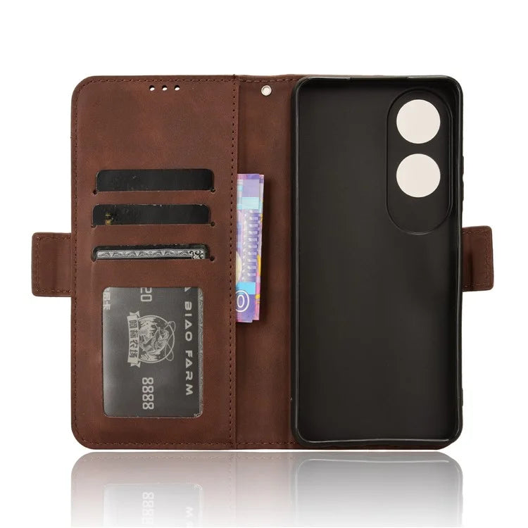 For Oppo A60 4G Case with Multiple Card Slots PU Leather Flip Stand Cell Phone Cover