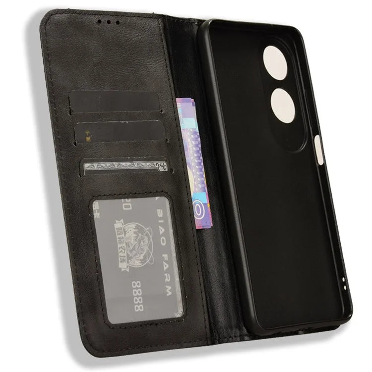 For Oppo A60 4G Leather Case Magnetic Closing Phone Cover with Wallet