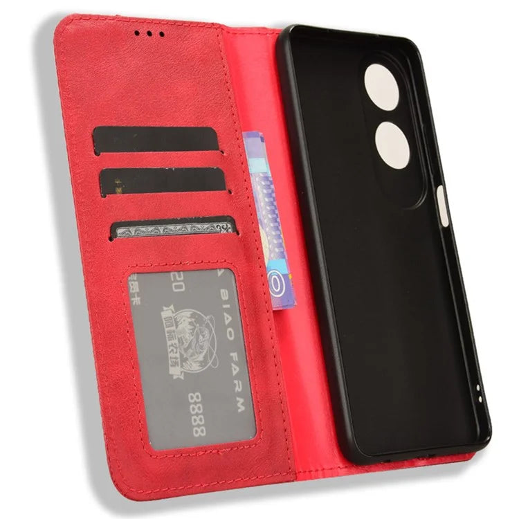 For Oppo A60 4G Leather Case Magnetic Closing Phone Cover with Wallet