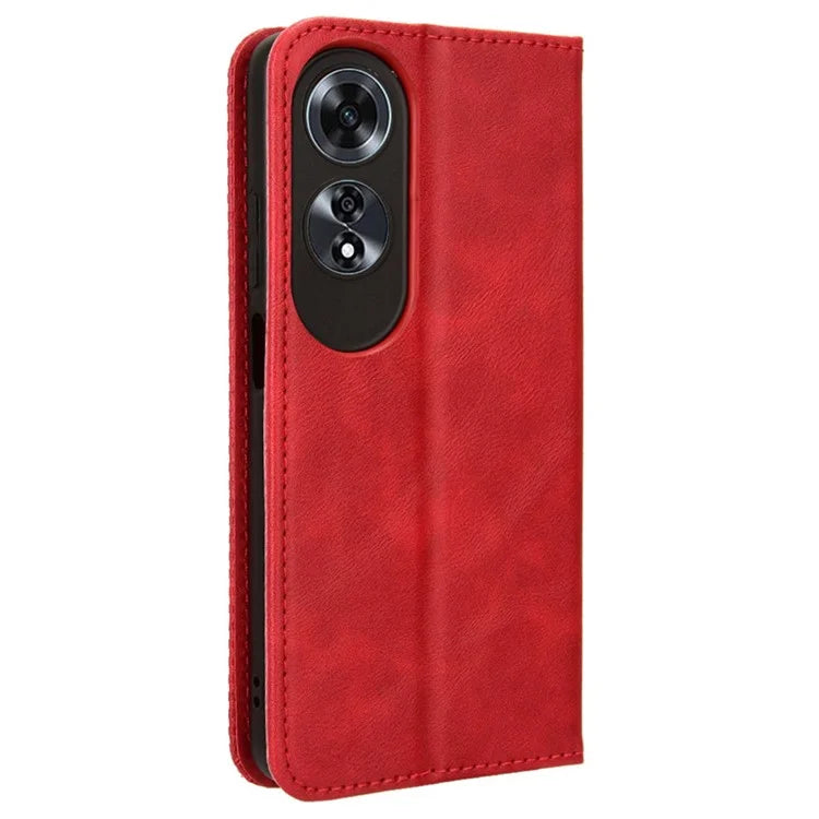 For Oppo A60 4G Leather Case Magnetic Closing Phone Cover with Wallet