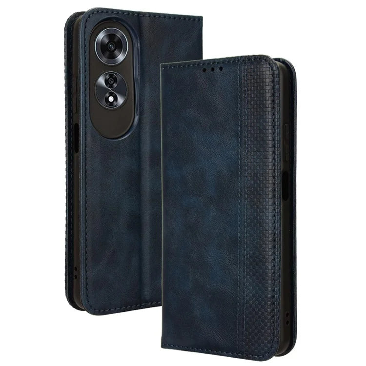 For Oppo A60 4G Leather Case Magnetic Closing Phone Cover with Wallet