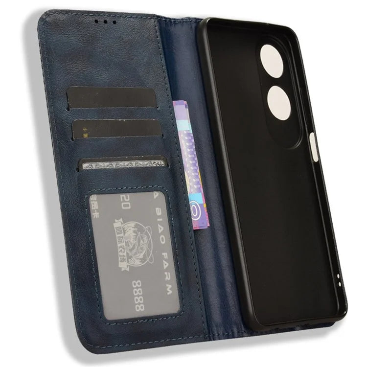For Oppo A60 4G Leather Case Magnetic Closing Phone Cover with Wallet