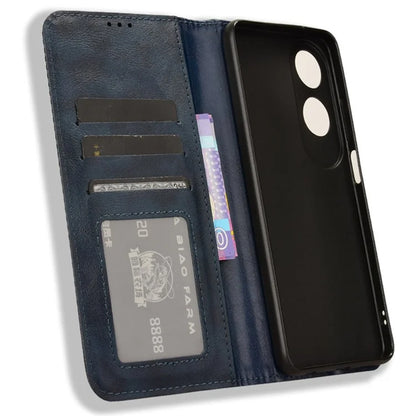 For Oppo A60 4G Leather Case Magnetic Closing Phone Cover with Wallet