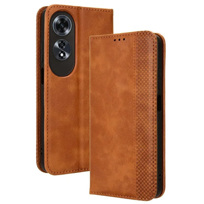 For Oppo A60 4G Leather Case Magnetic Closing Phone Cover with Wallet