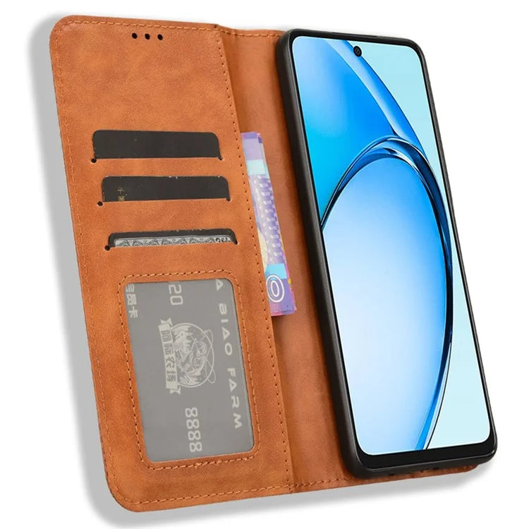 For Oppo A60 4G Leather Case Magnetic Closing Phone Cover with Wallet