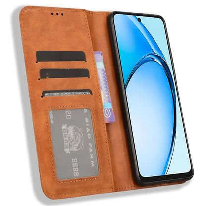 For Oppo A60 4G Leather Case Magnetic Closing Phone Cover with Wallet