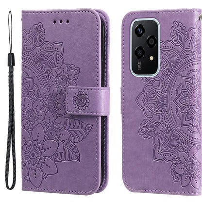 For Honor 200 Lite Case Flower Imprinted PU Leather Wallet Phone Folio Cover