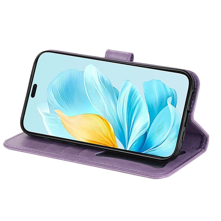 For Honor 200 Lite Case Flower Imprinted PU Leather Wallet Phone Folio Cover