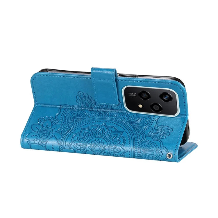 For Honor 200 Lite Case Flower Imprinted PU Leather Wallet Phone Folio Cover