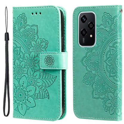 For Honor 200 Lite Case Flower Imprinted PU Leather Wallet Phone Folio Cover