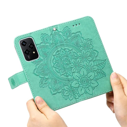 For Honor 200 Lite Case Flower Imprinted PU Leather Wallet Phone Folio Cover