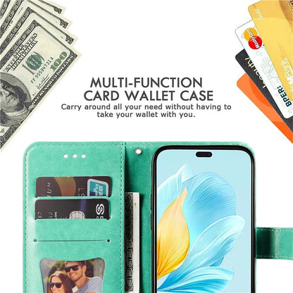 For Honor 200 Lite Case Flower Imprinted PU Leather Wallet Phone Folio Cover