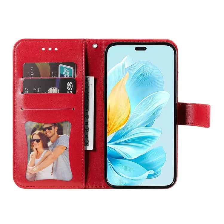 For Honor 200 Lite Case Flower Imprinted PU Leather Wallet Phone Folio Cover