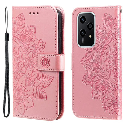 For Honor 200 Lite Case Flower Imprinted PU Leather Wallet Phone Folio Cover