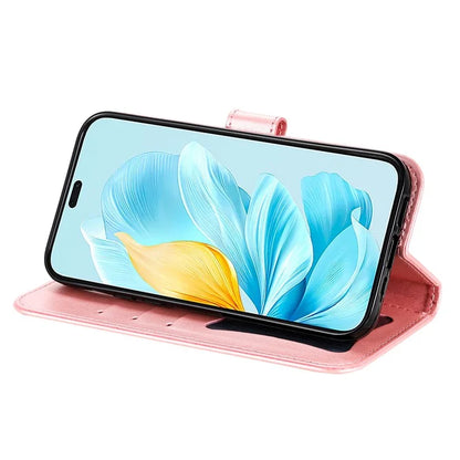 For Honor 200 Lite Case Flower Imprinted PU Leather Wallet Phone Folio Cover