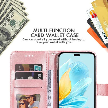 For Honor 200 Lite Case Flower Imprinted PU Leather Wallet Phone Folio Cover