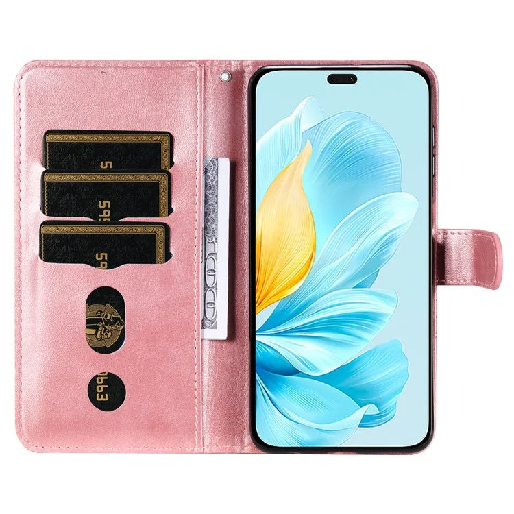 For Honor 200 Lite Case PU Leather Card Slots Zipper Pocket Phone Cover