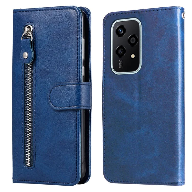 For Honor 200 Lite Case PU Leather Card Slots Zipper Pocket Phone Cover
