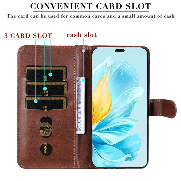 For Honor 200 Lite Case PU Leather Card Slots Zipper Pocket Phone Cover