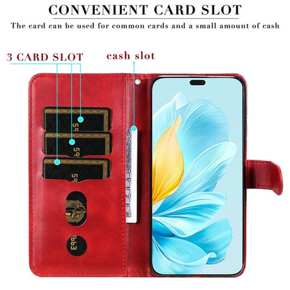 For Honor 200 Lite Case PU Leather Card Slots Zipper Pocket Phone Cover