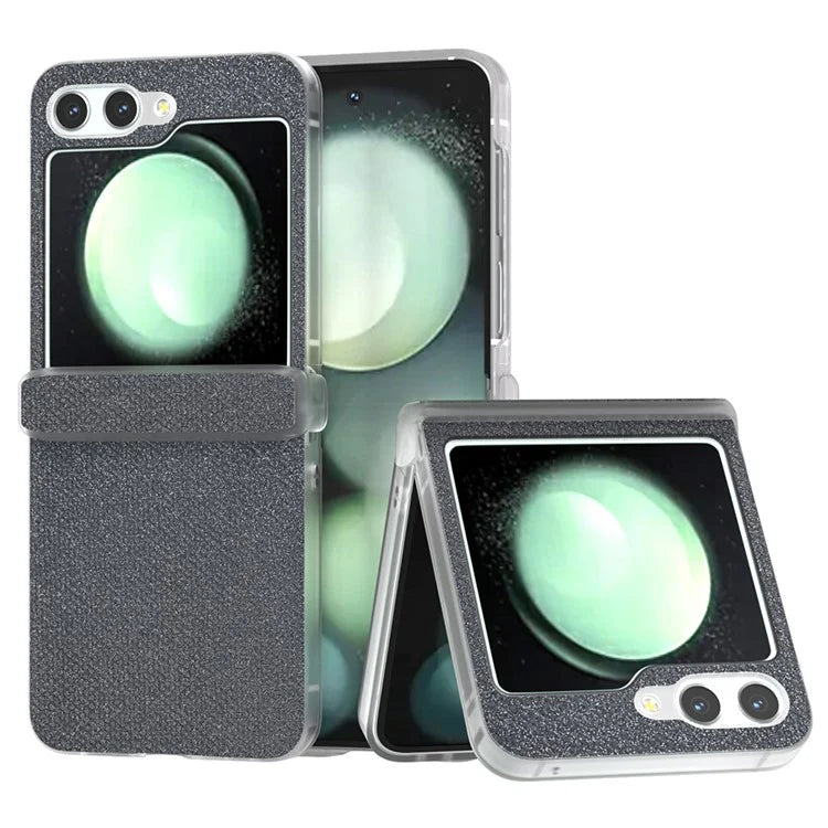 For Samsung Galaxy Z Flip5 5G Case Diamond Textured PU+PC Matte Edge Phone Cover