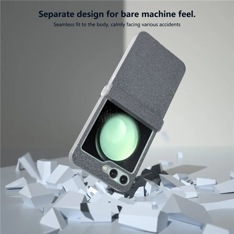 For Samsung Galaxy Z Flip5 5G Case Diamond Textured PU+PC Matte Edge Phone Cover