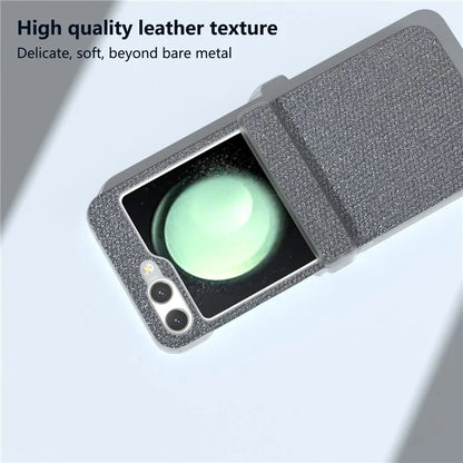For Samsung Galaxy Z Flip5 5G Case Diamond Textured PU+PC Matte Edge Phone Cover