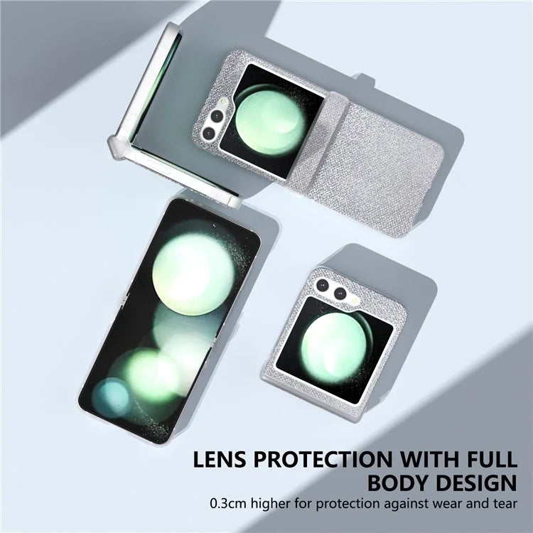 For Samsung Galaxy Z Flip5 5G Case Diamond Textured PU+PC Matte Edge Phone Cover