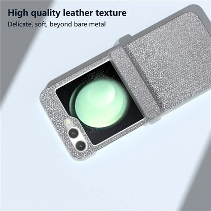 For Samsung Galaxy Z Flip5 5G Case Diamond Textured PU+PC Matte Edge Phone Cover