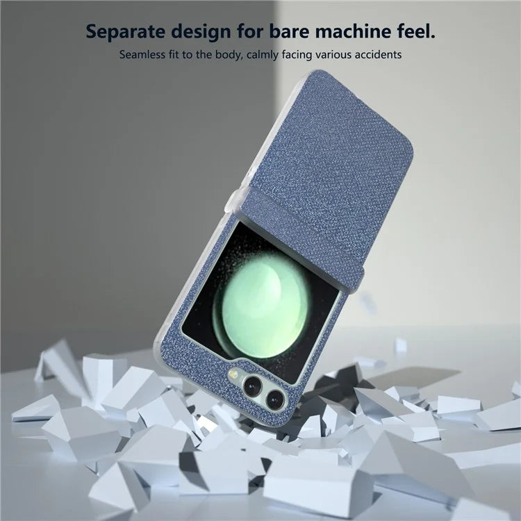For Samsung Galaxy Z Flip5 5G Case Diamond Textured PU+PC Matte Edge Phone Cover