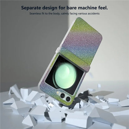 For Samsung Galaxy Z Flip5 5G Case Diamond Textured PU+PC Matte Edge Phone Cover