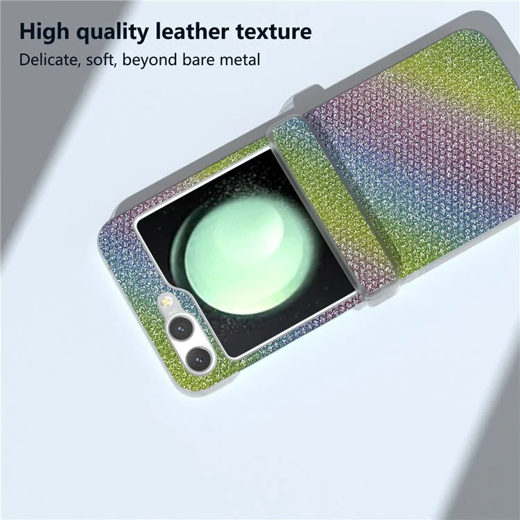 For Samsung Galaxy Z Flip5 5G Case Diamond Textured PU+PC Matte Edge Phone Cover